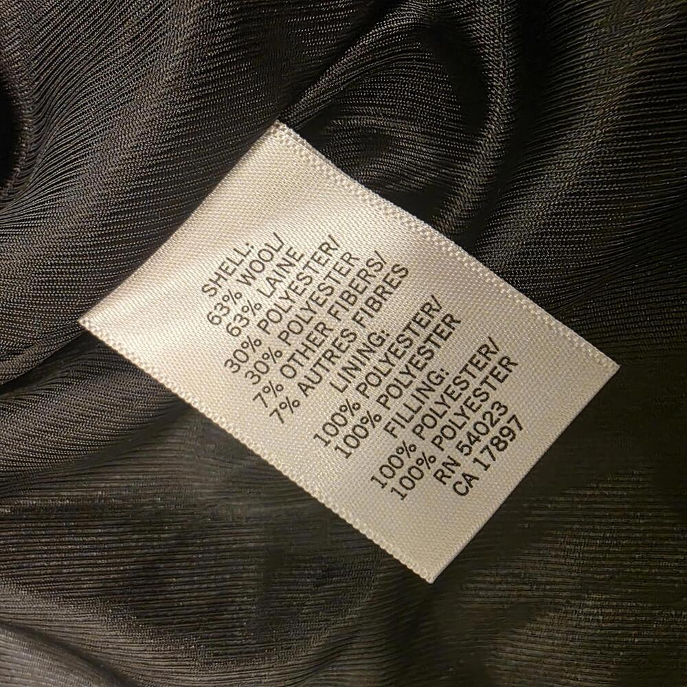 Banana Republic Dark Charcoal Wool Blend Military Style Men's Small Coat - Picture 6 of 8